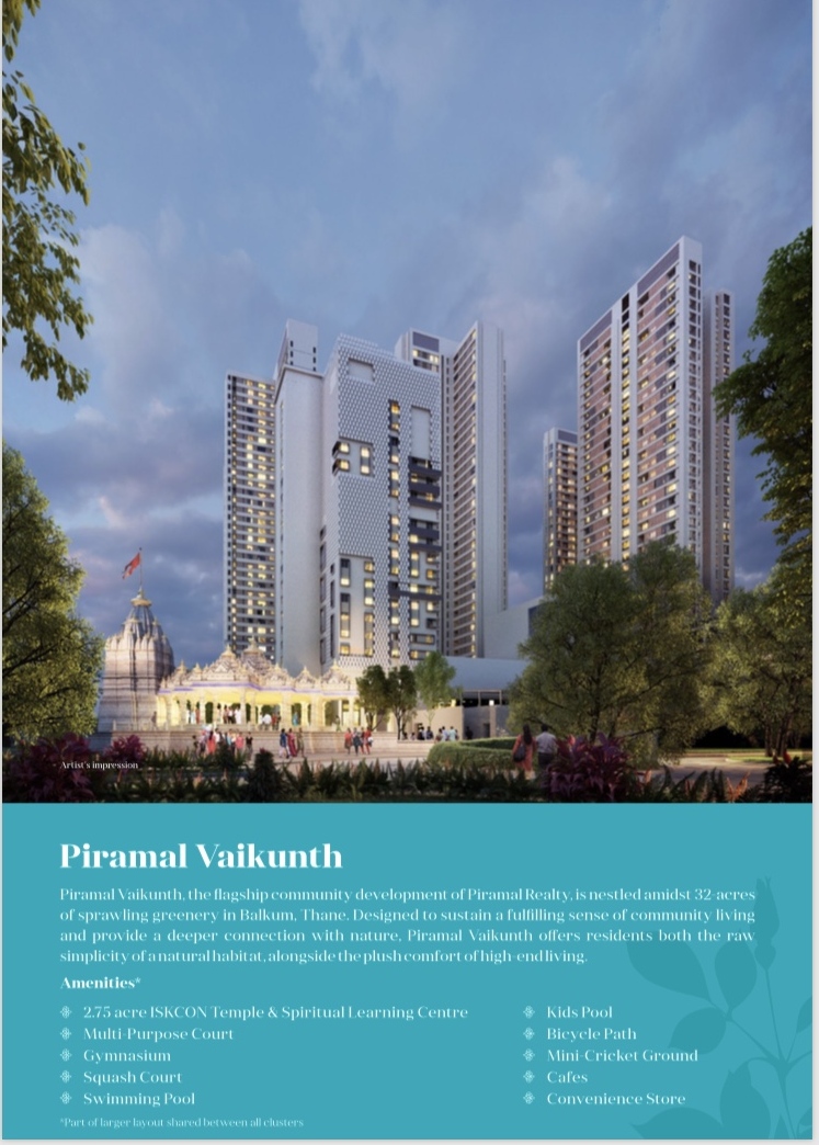 Pay just 1% to book your home at Piramal Vaikunth in Mumbai Update